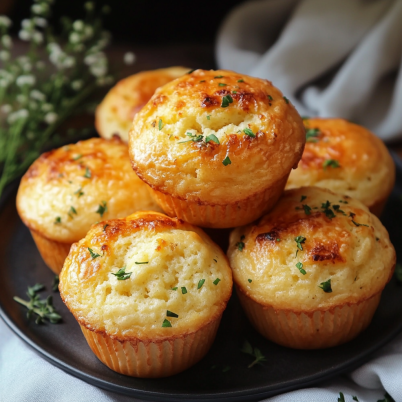 Cottage cheese muffins served with a side of salad and yogurt.

